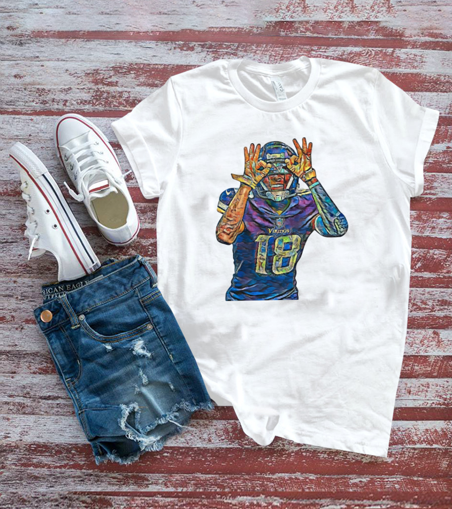 Justin Jefferson Minnesota Vikings Number 18 Griddy Dance Fan T-Shirt