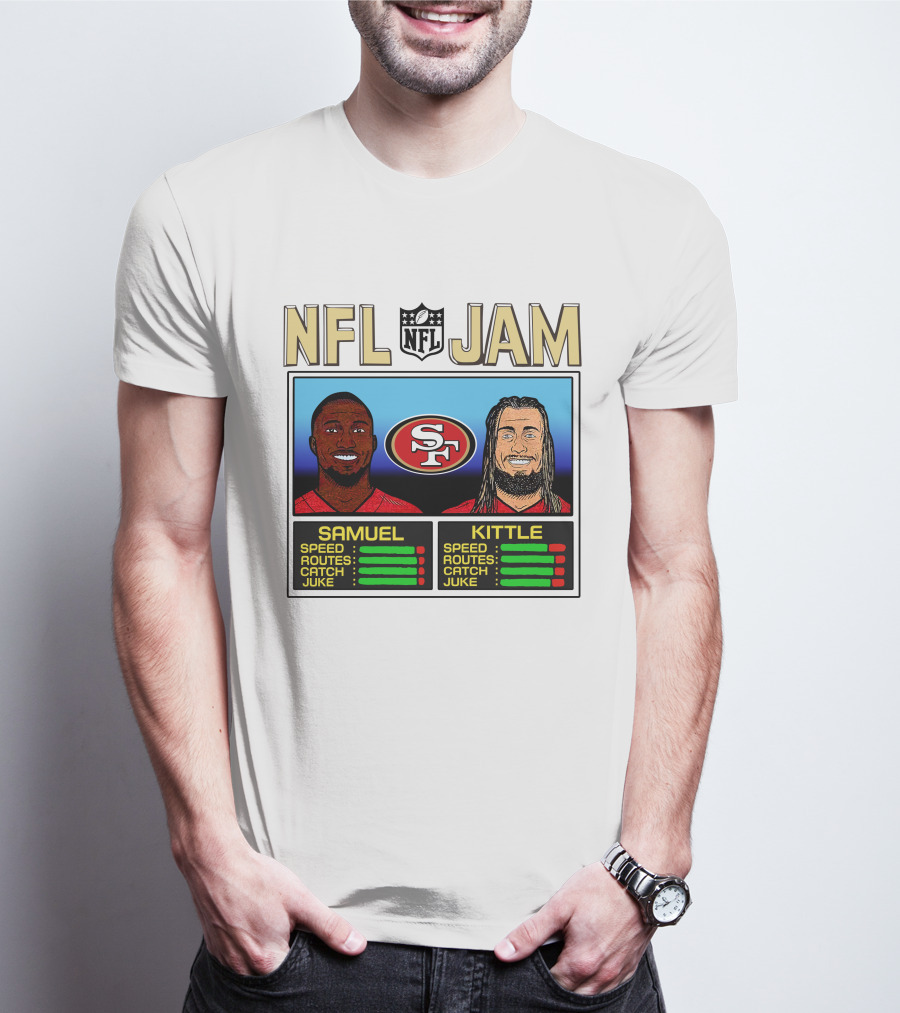 NFL Jam Deebo Samuel George Kittle San Francisco 49ers Speed Routes Catch Juke T-Shirt