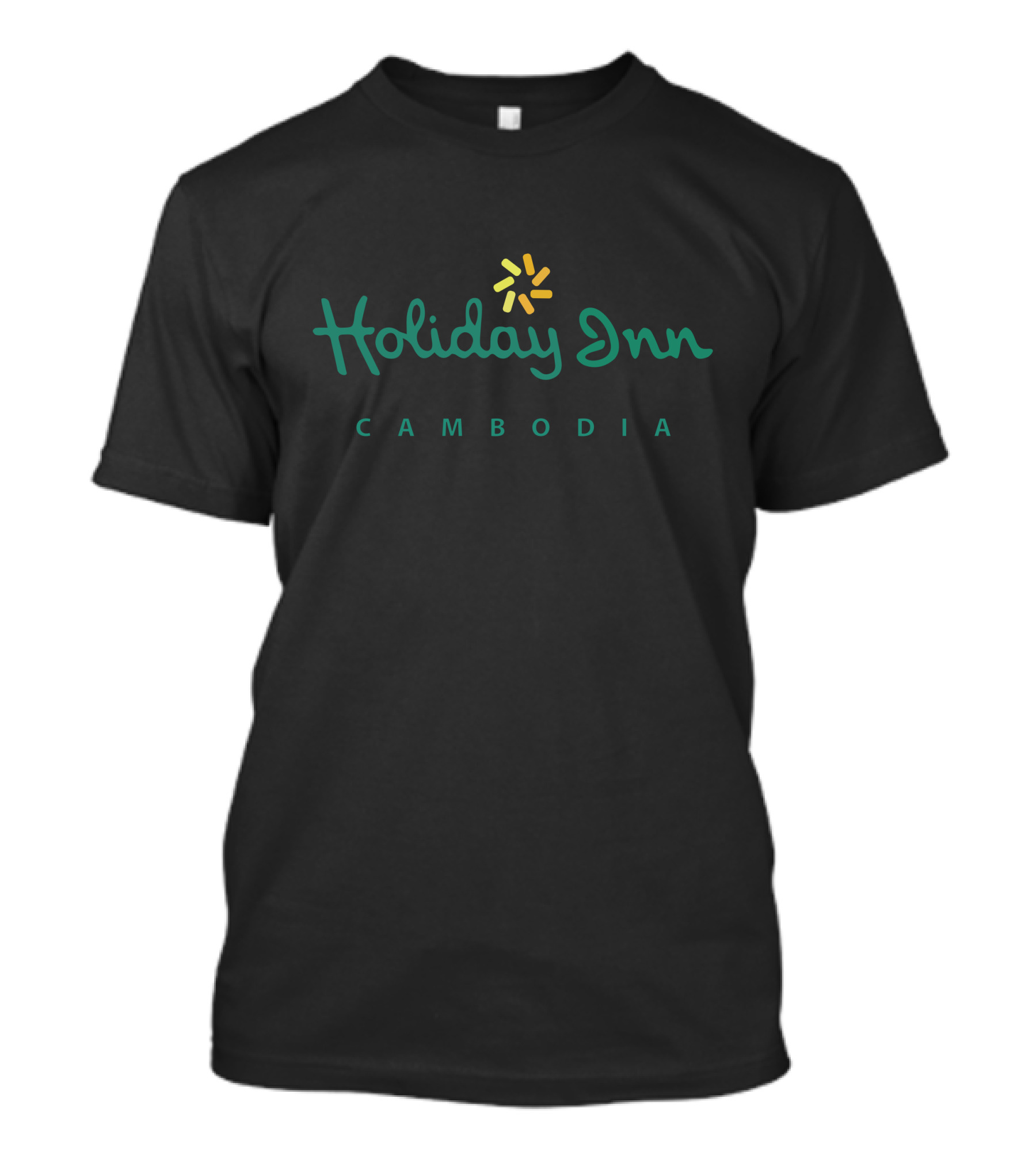 Holiday Inn Cambodia Logo Green Text With Yellow Starburst T-Shirt