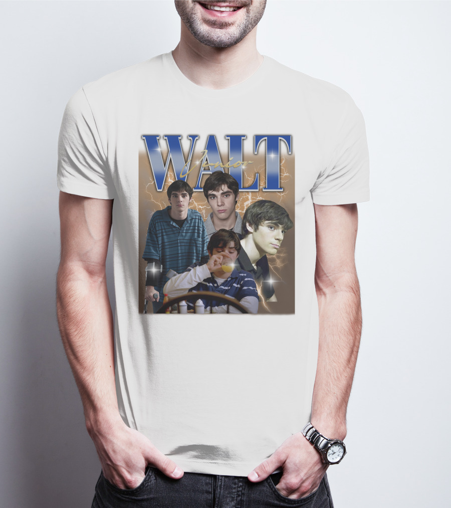 Breaking Bad Vintage 90s Drama Tv Series Walt Junior Photographic Merch Lightning Background T-Shirt