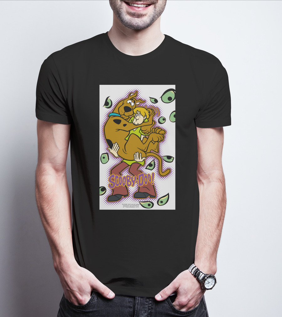 Scooby-Doo Shaggy Hug Surrounded By Eyes T-Shirt