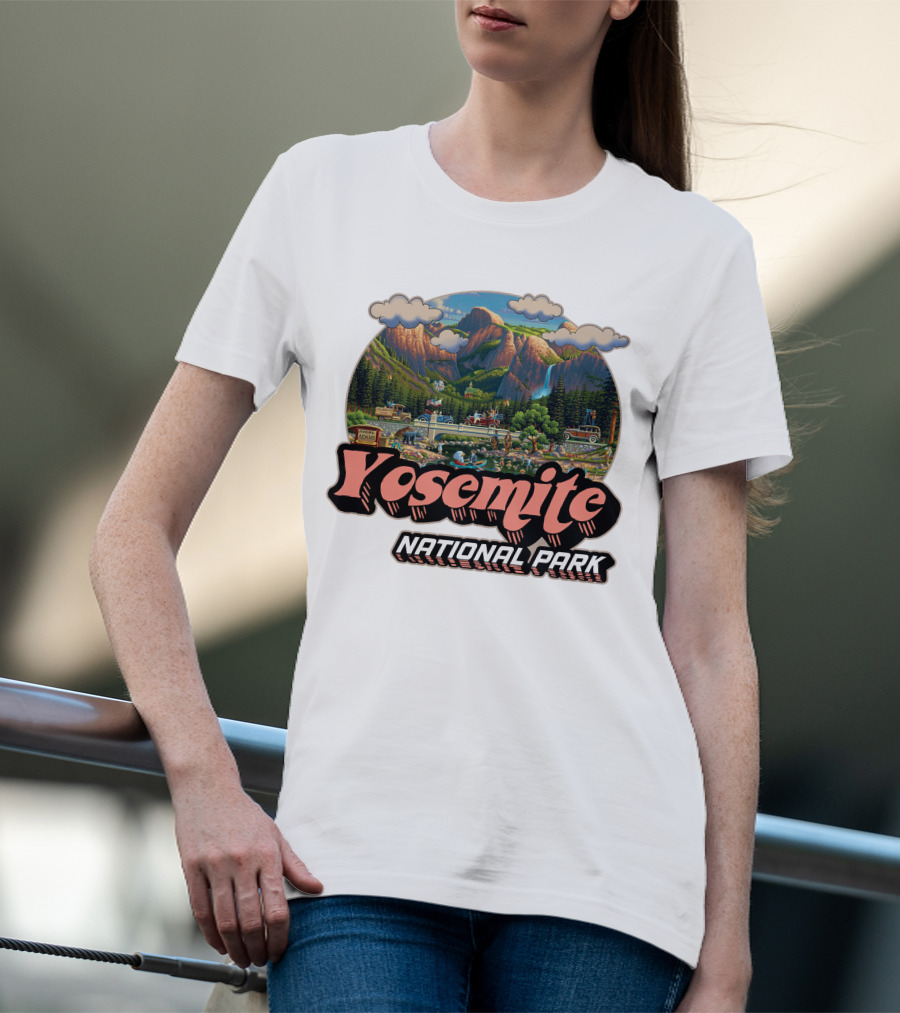 Yosemite National Park Vintage Scenic Mountains And Landscape T-Shirt