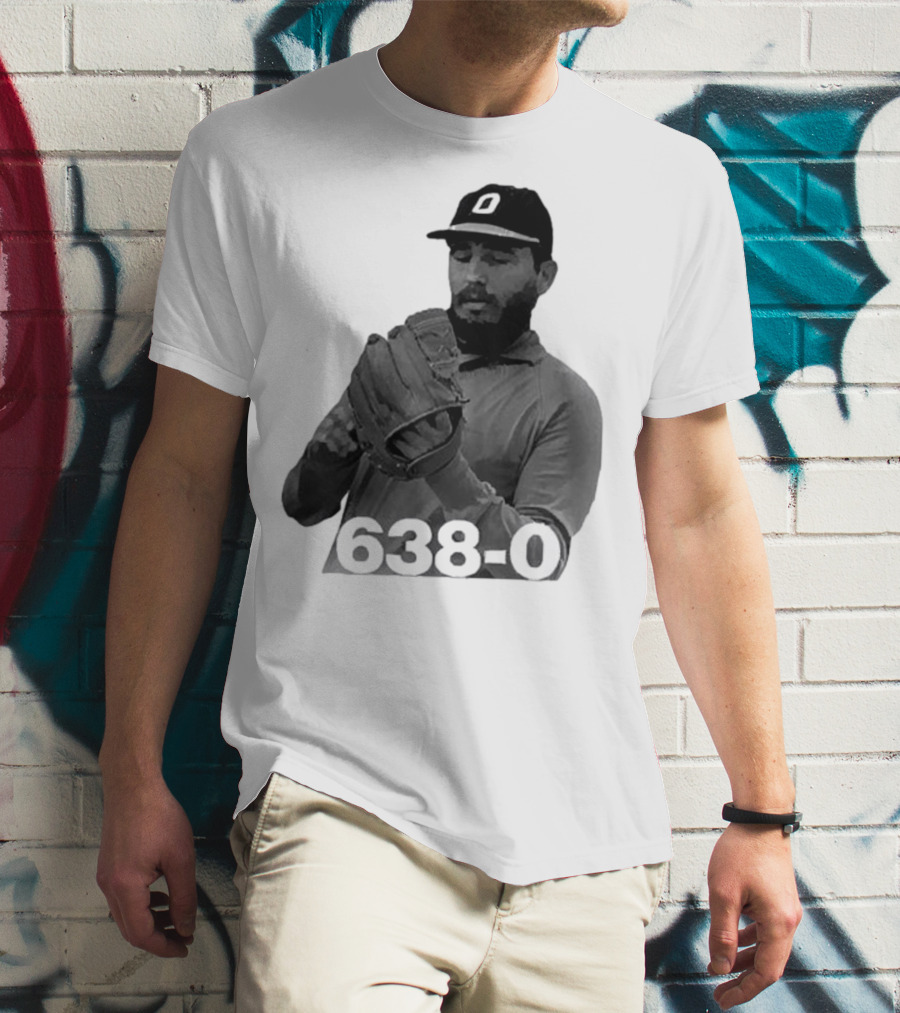 Castro 638-0 Baseball Pitcher Image With Cap Displaying 'O' T-Shirt