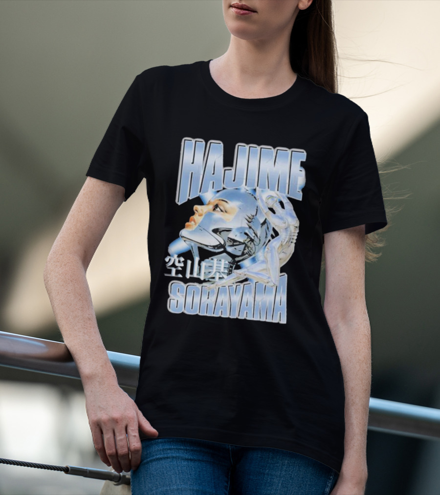 HAJIME SORAYAMA Robot Head Chrome Aesthetic T-Shirt