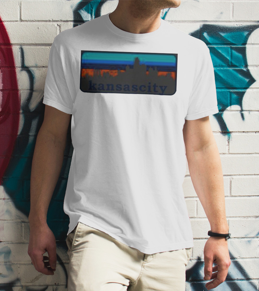Kansas City Skyline Vintage Retro Sunset T-Shirt