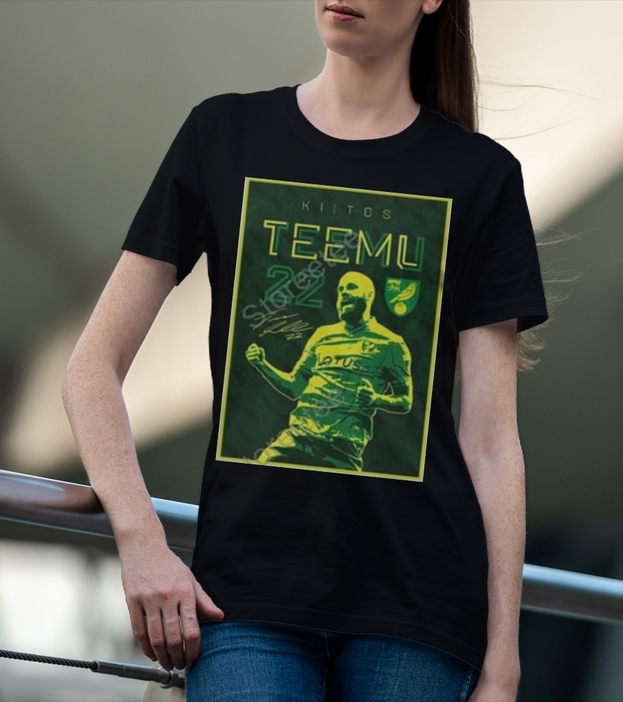 Kiitos Teemu 22 Norwich City Football Green Yellow T-Shirt