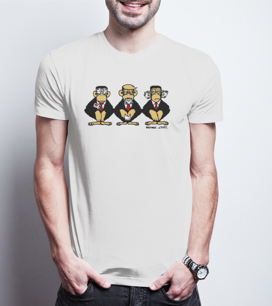 Hail To The Chimp Monkey Trio With Ties T-Shirt