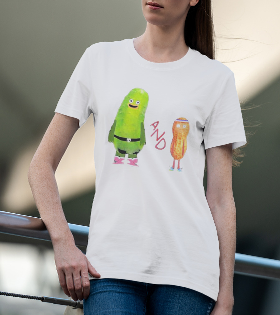 Pickle And Peanut Cucumber Cartoon Characters T-Shirt