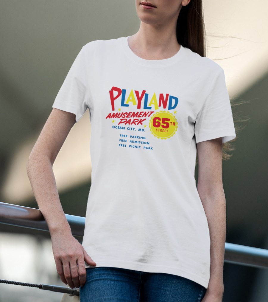 Playland Amusement Park 65th Street Ocean City MD Free Parking Admission Picnic Park T-Shirt