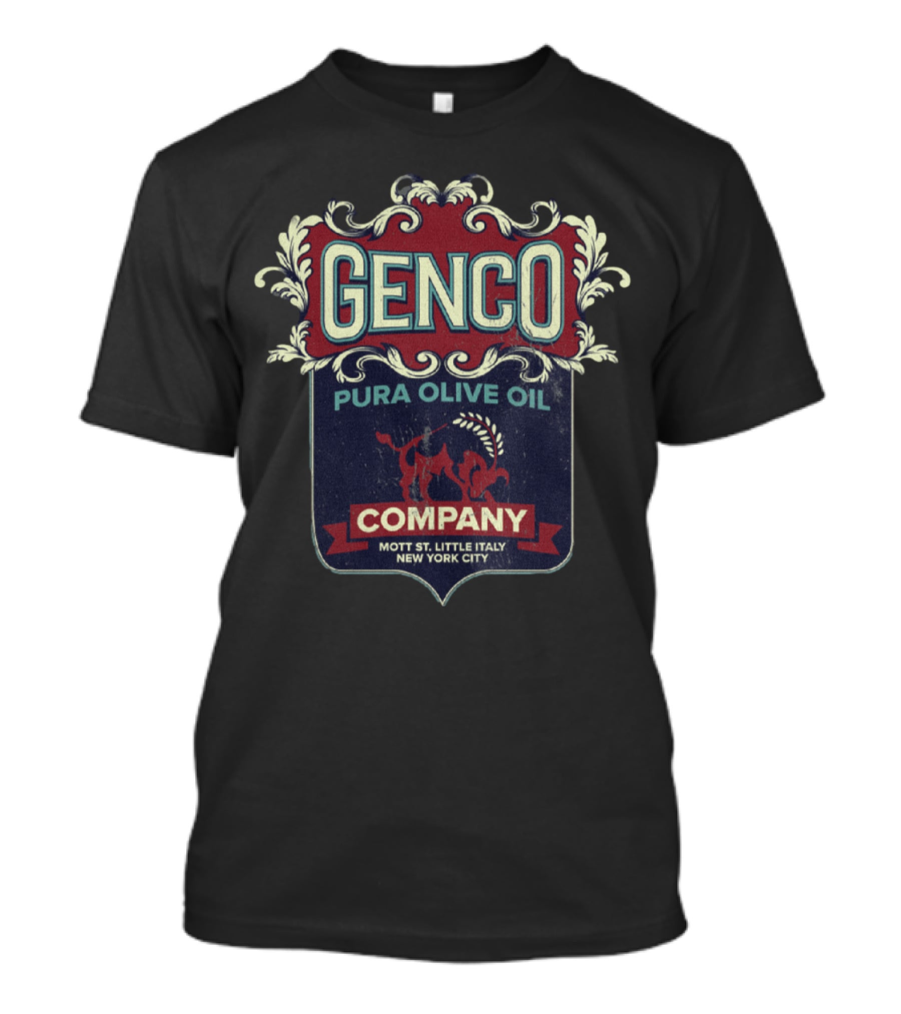 Genco Pura Olive Oil Company Mott St Little Italy New York City T-Shirt