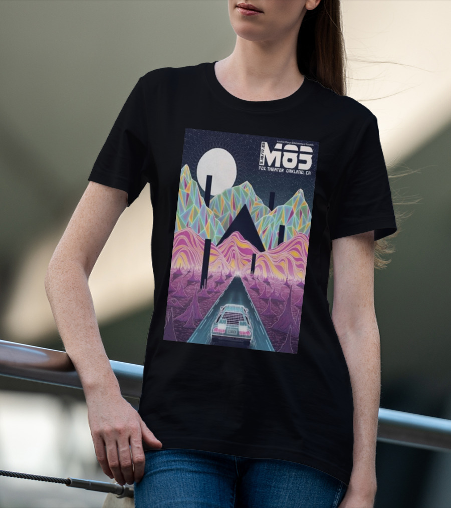 M83 Band Fox Theater Oakland CA May 16 And 17 Retro Futuristic Landscape T-Shirt