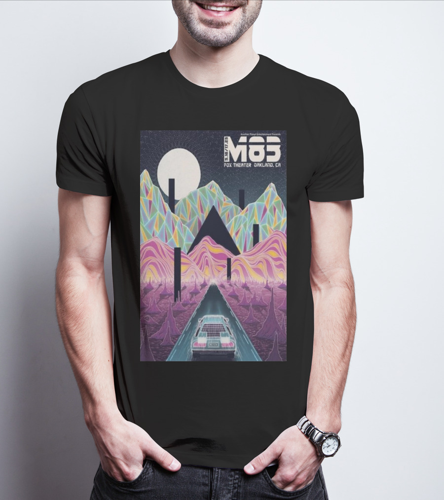 M83 Band Fox Theater Oakland CA May 16 And 17 Retro Futuristic Landscape T-Shirt