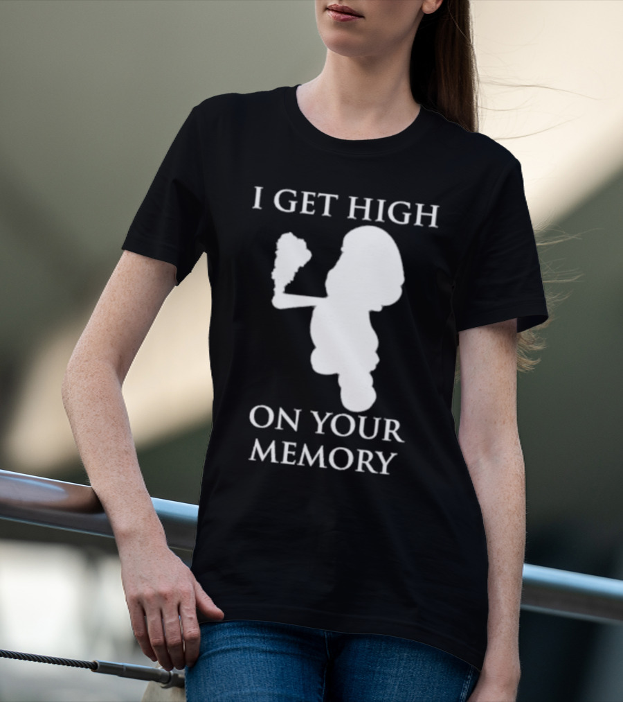 I Get High On Your Memory Mario Silhouette Smoking Pipe T-Shirt