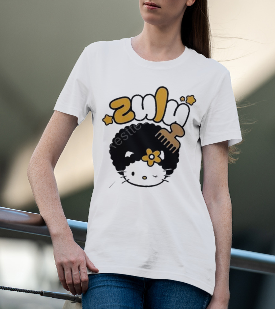 Zulu Kitty Afro Comb And Star T-Shirt