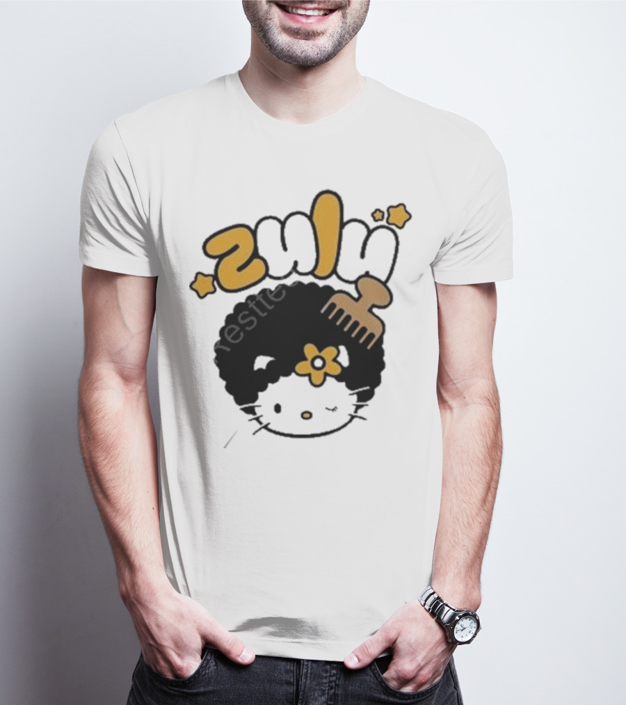 Zulu Kitty Afro Comb And Star T-Shirt