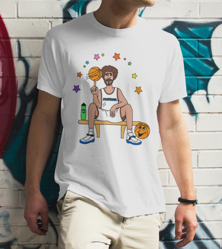 Staycool Basketball Bench With Stars And Basketballs T-Shirt
