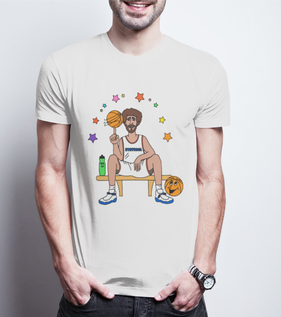 Staycool Basketball Bench With Stars And Basketballs T-Shirt