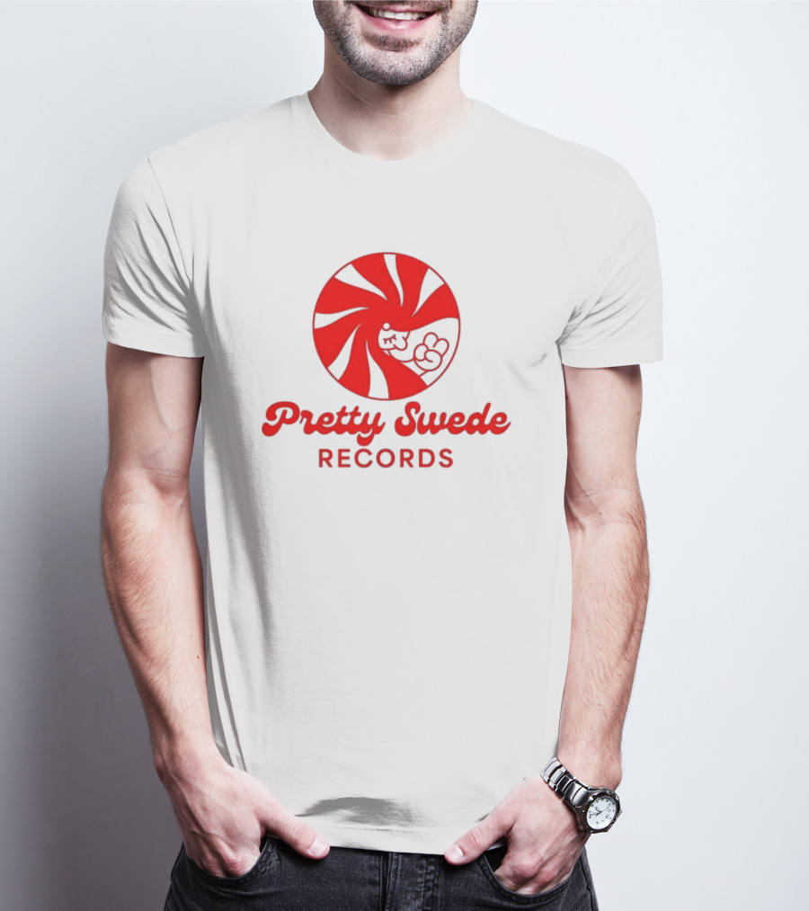 Pretty Swede Records Red Swirl And Hand T-Shirt