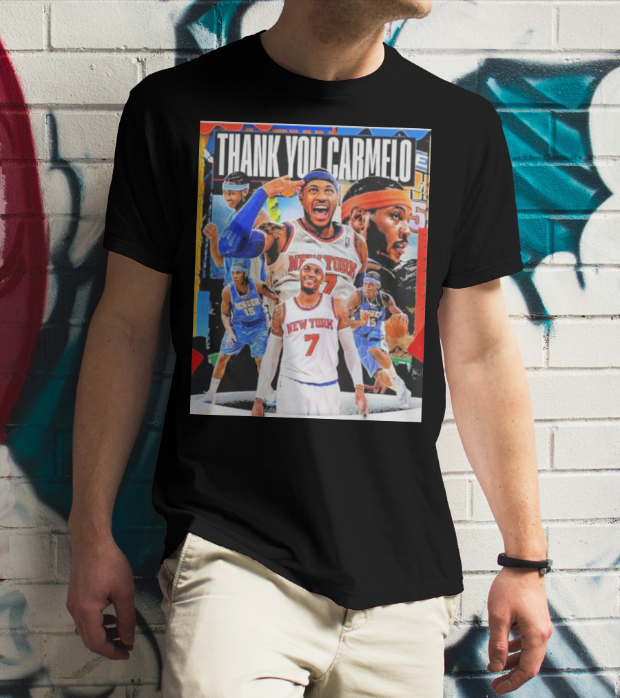 Thank You Carmelo New York 7 Denver 15 Basketball T-Shirt