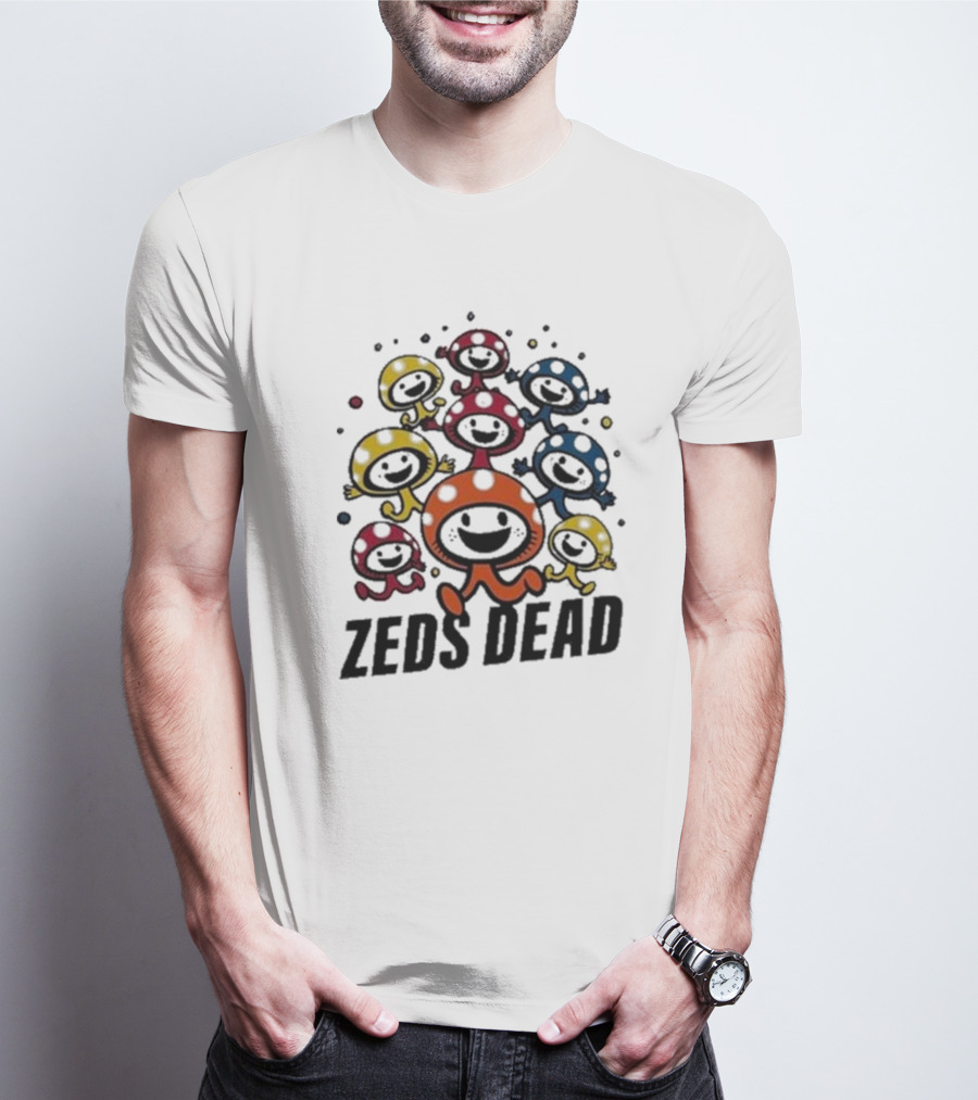 Zeds Dead Vibrant Colorful Characters With Smiling Faces T-Shirt