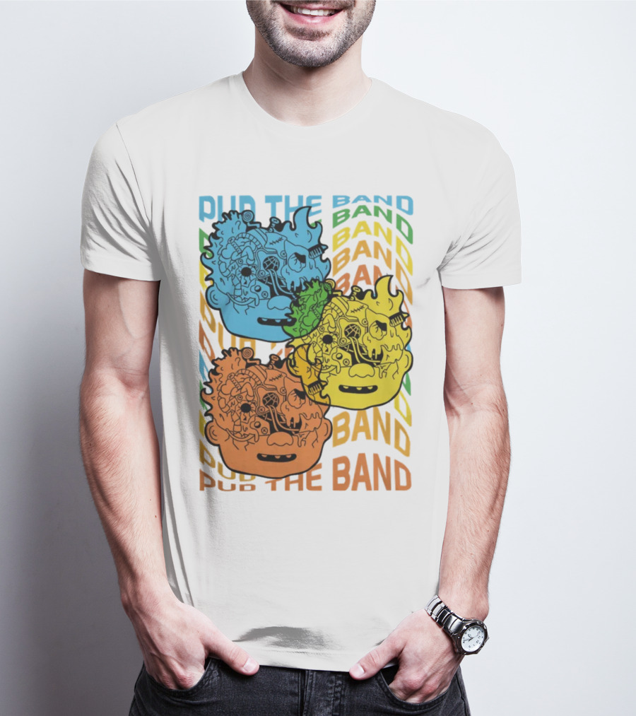 Pup The Band Headburster Technicolor Art Face Trio T-Shirt