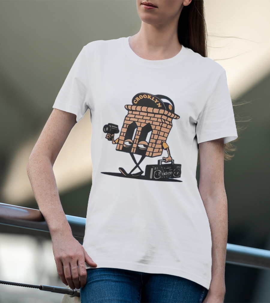Crooklyn Brick Character With Camera And Boombox T-Shirt
