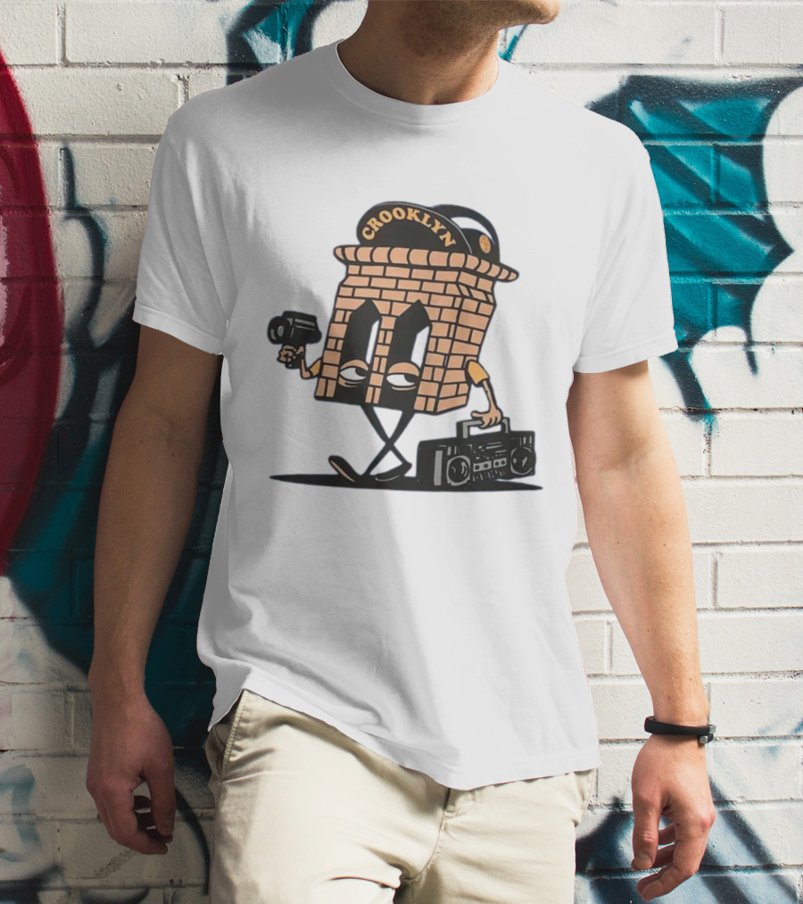 Crooklyn Brick Character With Camera And Boombox T-Shirt
