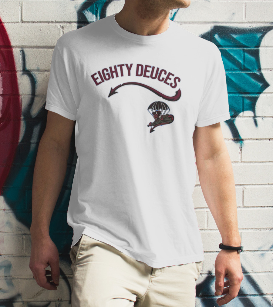 Eighty Deuces Parachuting Mascot Fayetteville Woodpeckers Milb Store T-Shirt