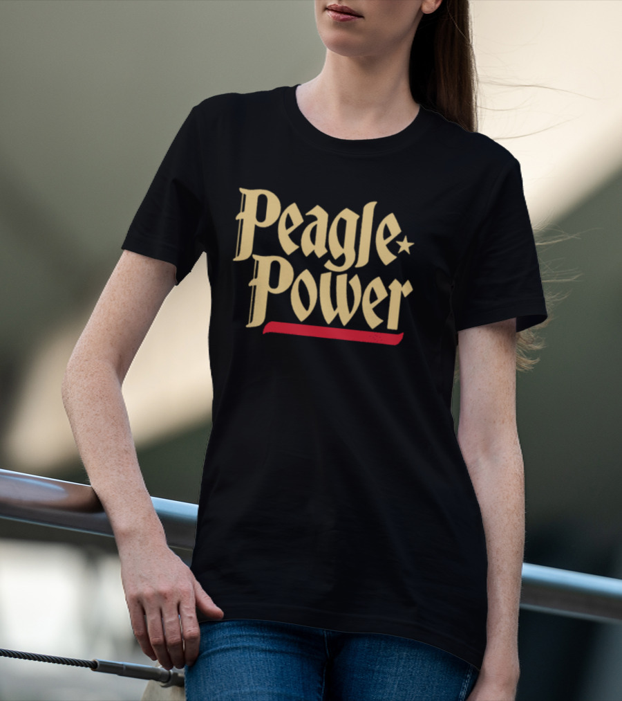 Peagle Power Retro Style Text With Red Underline And Star T-Shirt