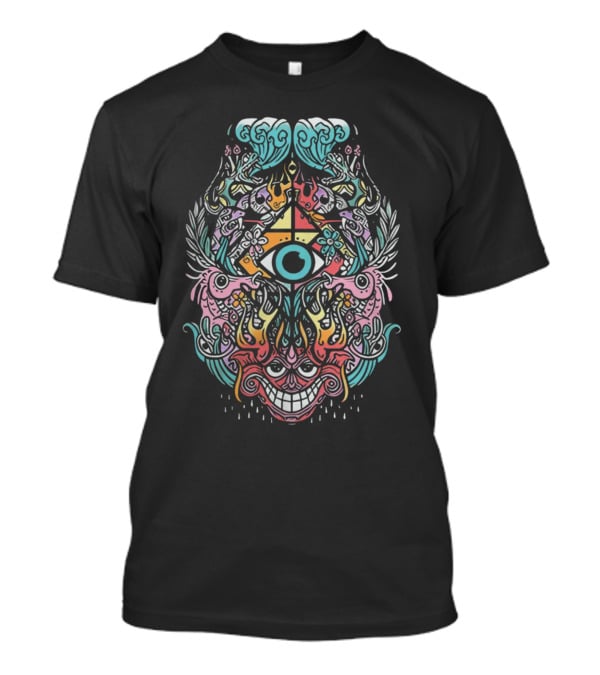 Zingara Merch Zingara Mindship Psychedelic Art Visionary Eye Multicolor Mask T-Shirt
