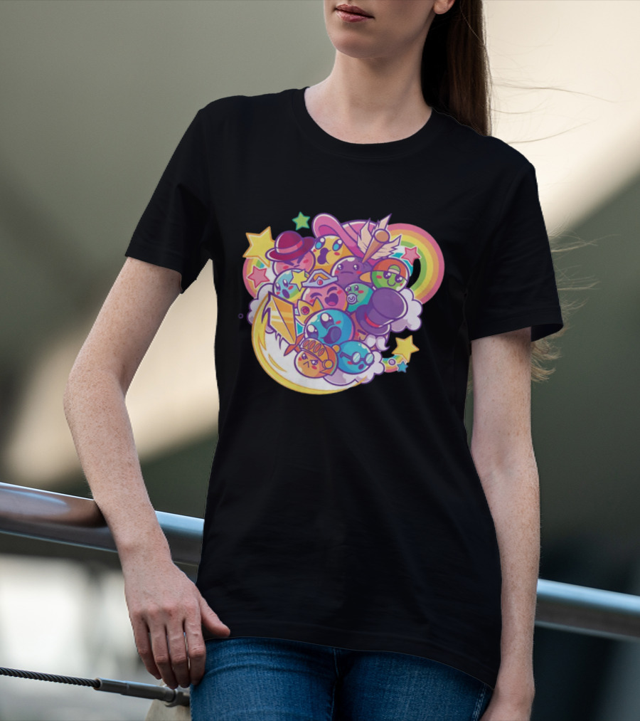 Terraria Merch Town Slime Rainbow Star Hat Collection T-Shirt