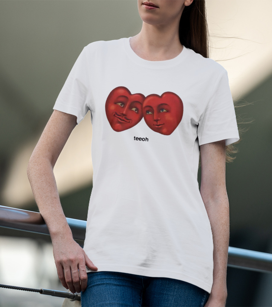 Tixxo Shop Tixxo Lovers Teeoh Heart Faces T-Shirt