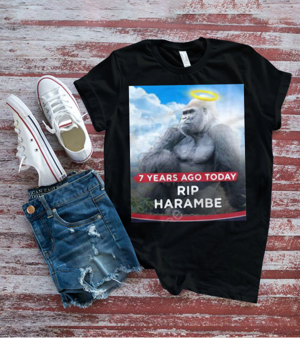 7 Years Ago Today Rip Harambe Halo Clouds T-Shirt