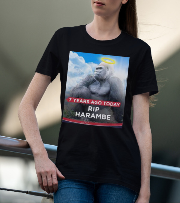 7 Years Ago Today Rip Harambe Halo Clouds T-Shirt