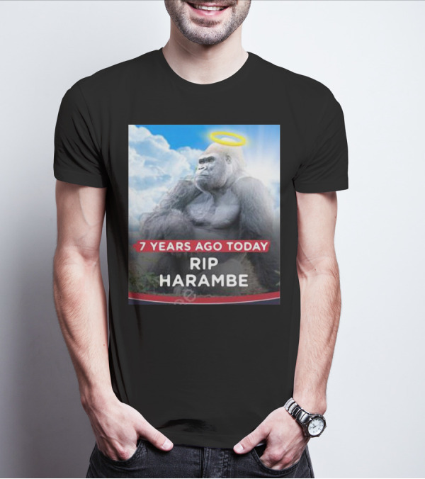 7 Years Ago Today Rip Harambe Halo Clouds T-Shirt