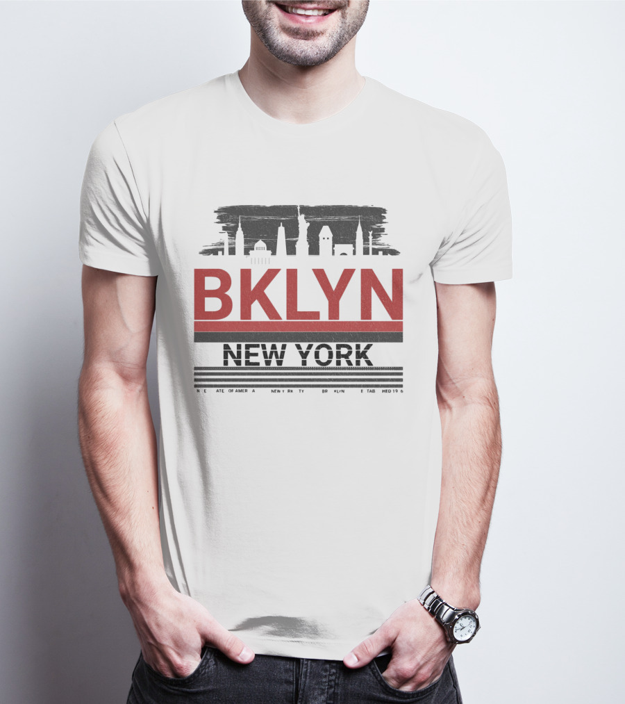 BKLYN New York Skyline Silhouette Landmarks T-Shirt
