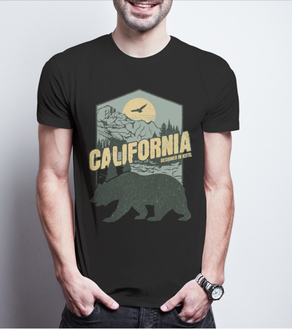 California Bear Wilderness Camping Hiking Designed In Kittl T-Shirt
