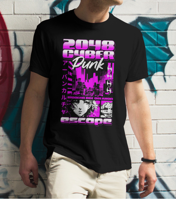 2048 Cyber Punk Escape Modern Age Oblivion Japanese Anime Urban Culture T-Shirt