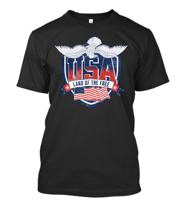 USA Land Of The Free Eagle Flag Emblem T-Shirt