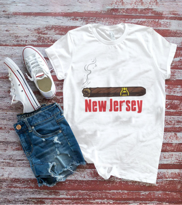 New Jersey Smoking Cigar Emblem T-Shirt