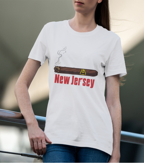 New Jersey Smoking Cigar Emblem T-Shirt