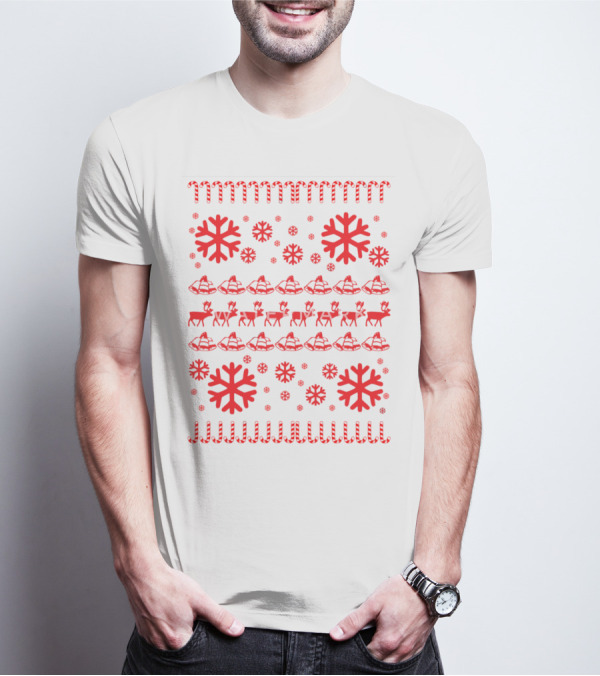 Reindeer And Snowflakes Christmas T-Shirt