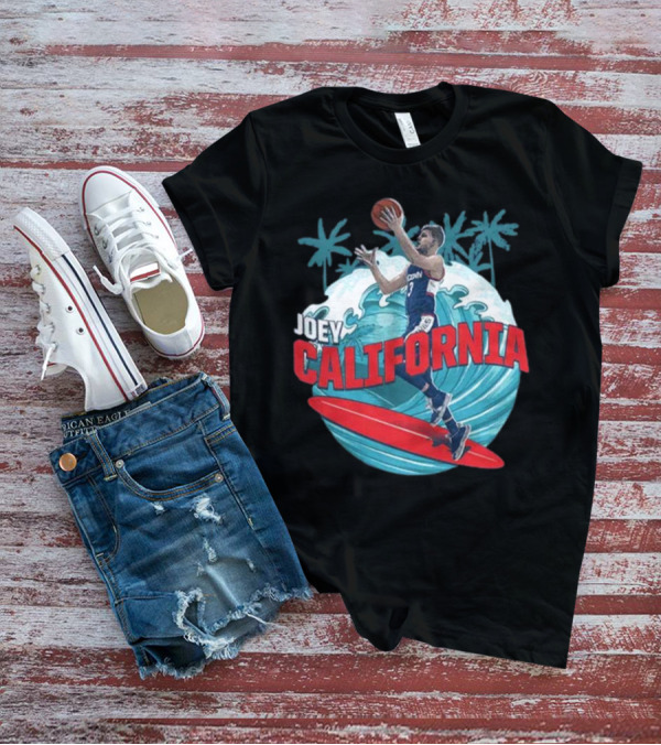 Joey California Basketball Surfing UConn Wave Palms T-Shirt