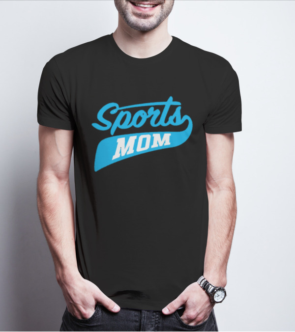 Sports Mom Blue Script Style T-Shirt