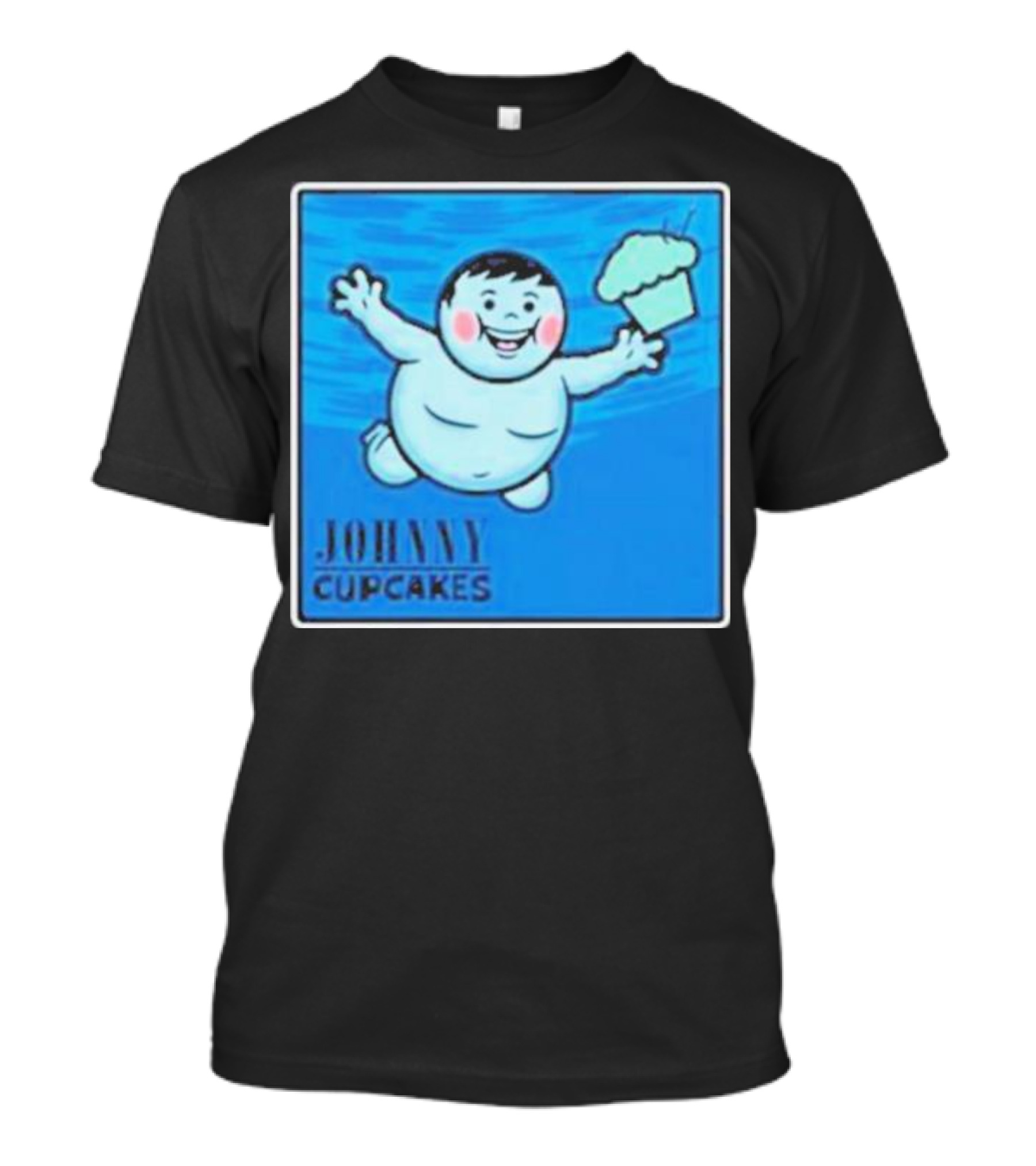 Johnny Cupcakes Vintage Baby With Cupcake Balloon Classic Blue T-Shirt
