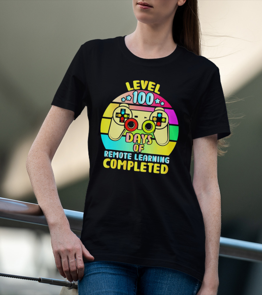 Level 100 Days Of Remote Learning Completed Vintage Controller T-Shirt