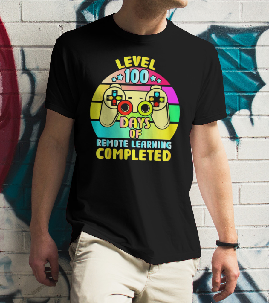 Level 100 Days Of Remote Learning Completed Vintage Controller T-Shirt