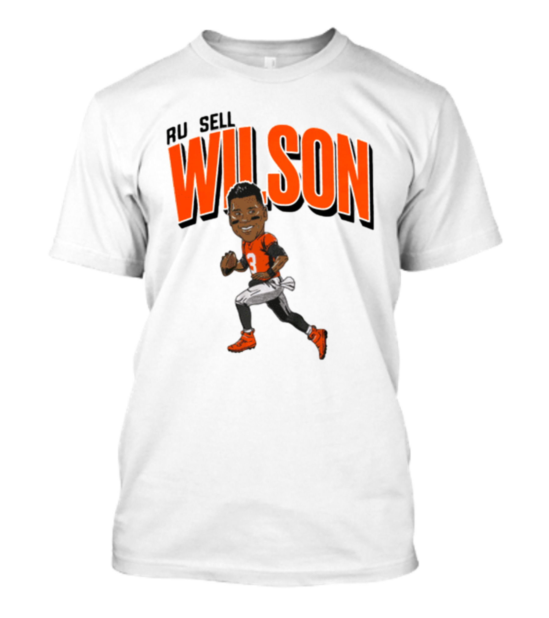 RU SELL WILSON Football Caricature T-Shirt