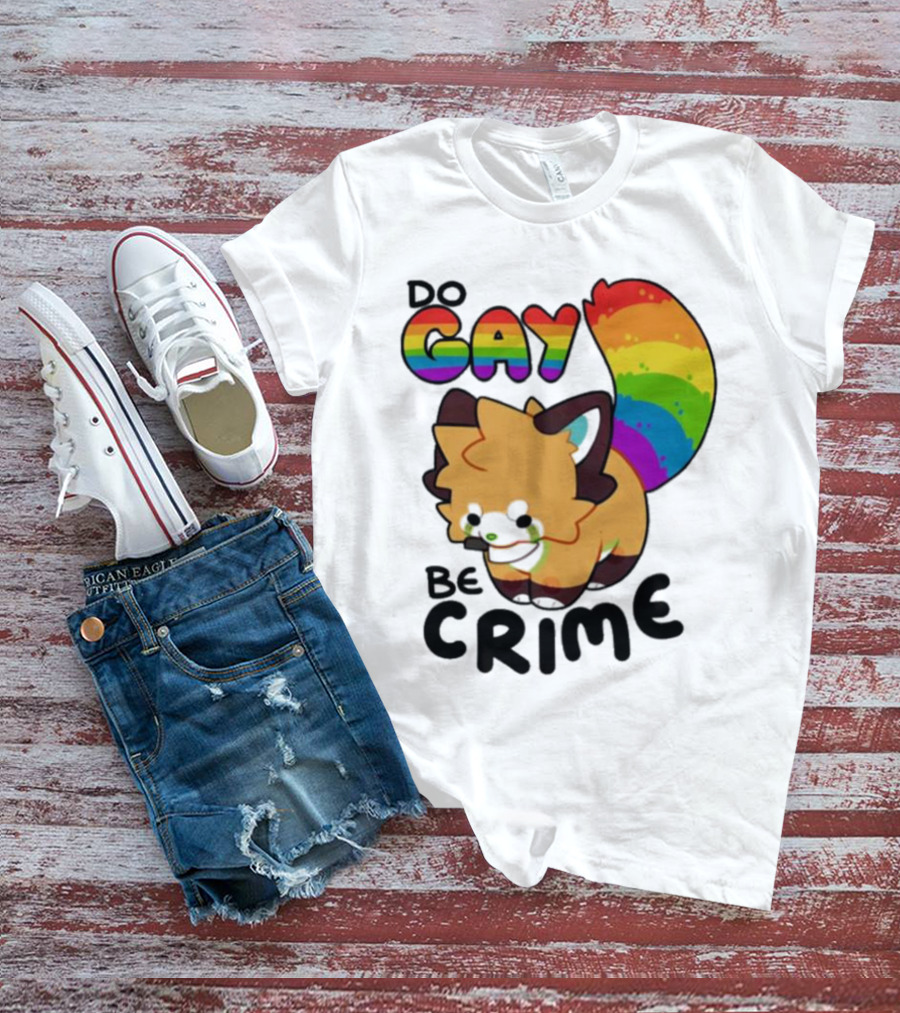 Do Gay Be Crime Rainbow Cat Tail T-Shirt