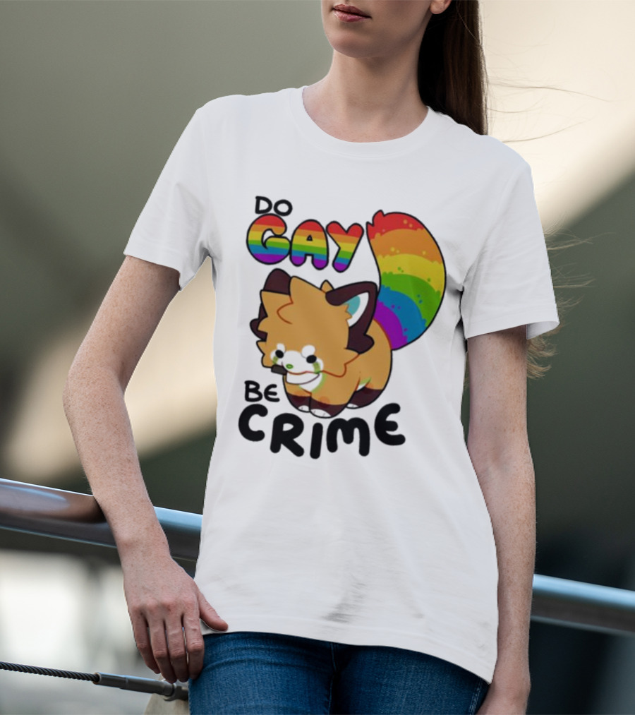 Do Gay Be Crime Rainbow Cat Tail T-Shirt